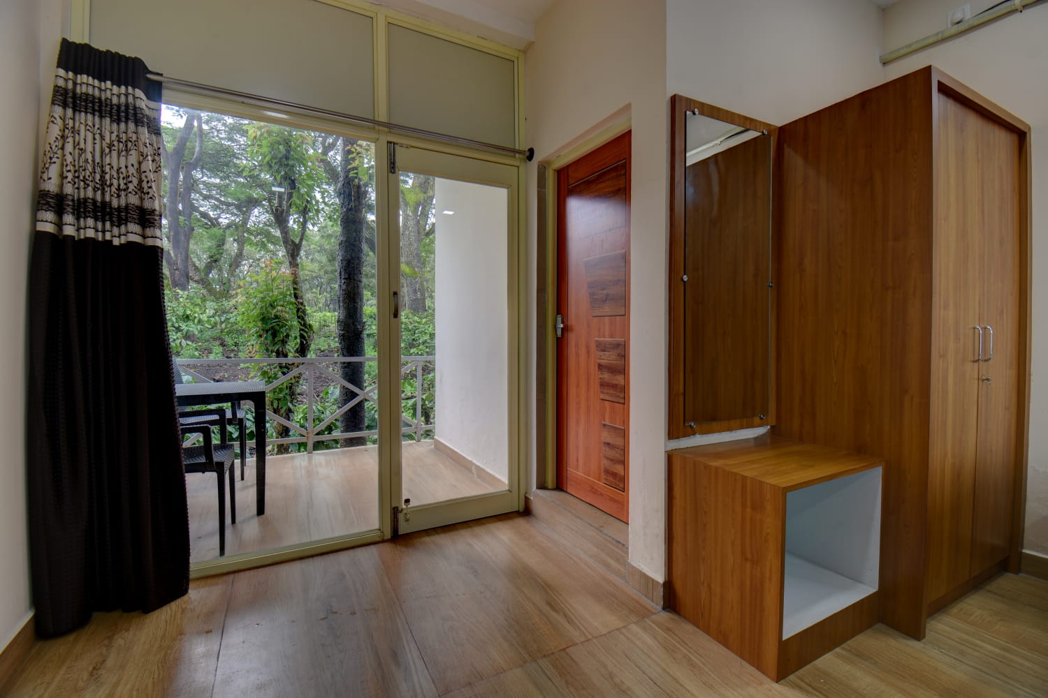 Premium suite view showing sliding doors to private sit-out deck